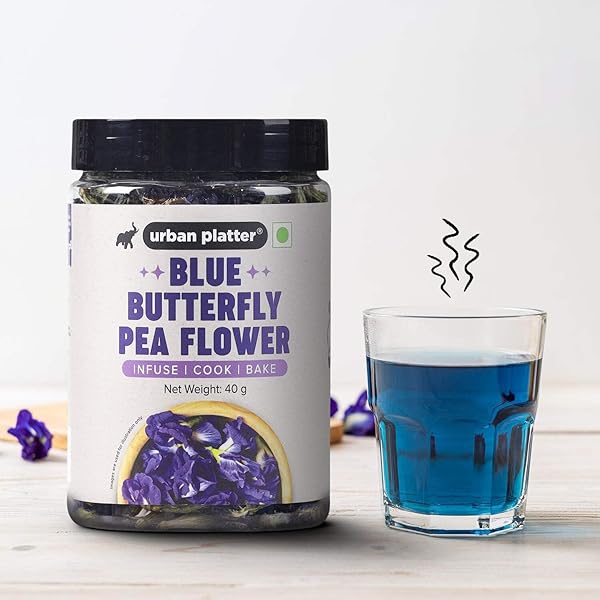 URBAN PLATTER BLUE BUTTERFLY PEA FLOWER | 1.41 OZ (120+ CUPS) | DRIED FLOWERS FOR TEA | RICH IN ANTIOXIDANTS | CAFFEINE-FREE HERBAL TEA | NATURAL BLUE & PURPLE COLOR FOR ICED TEAS & COCKTAILS