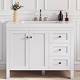 YITAHOME 42 Inch Bathroom Vanity with Sink, Retro Bathroom Vanity with Resin Basin, Extra Large Storage with 2 Soft-Closing D