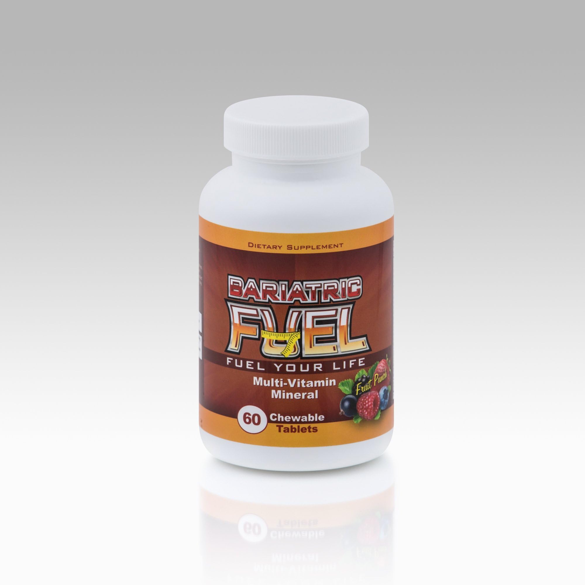 Bariatric Fuel- Complete Multivitamin with Iron Chewable- Fruit Punch Flavor- 1 Month Supply (60 Tablets)- Great Taste! Bariatric Surgeon Recommended Formulation! 100% Satisfaction Guarantee!