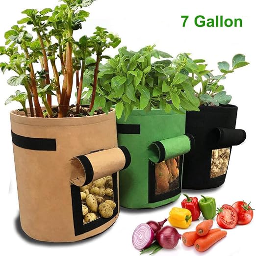 JanTeelGO Bolsas de Cultivo de Patata, 3 Paquete 7 Gallon Bolsa de ...