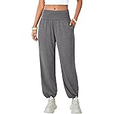 Rooscier Women's Yoga Sweatpants Loose Workout Harem Joggers Casual Lounge Pants with Pockets