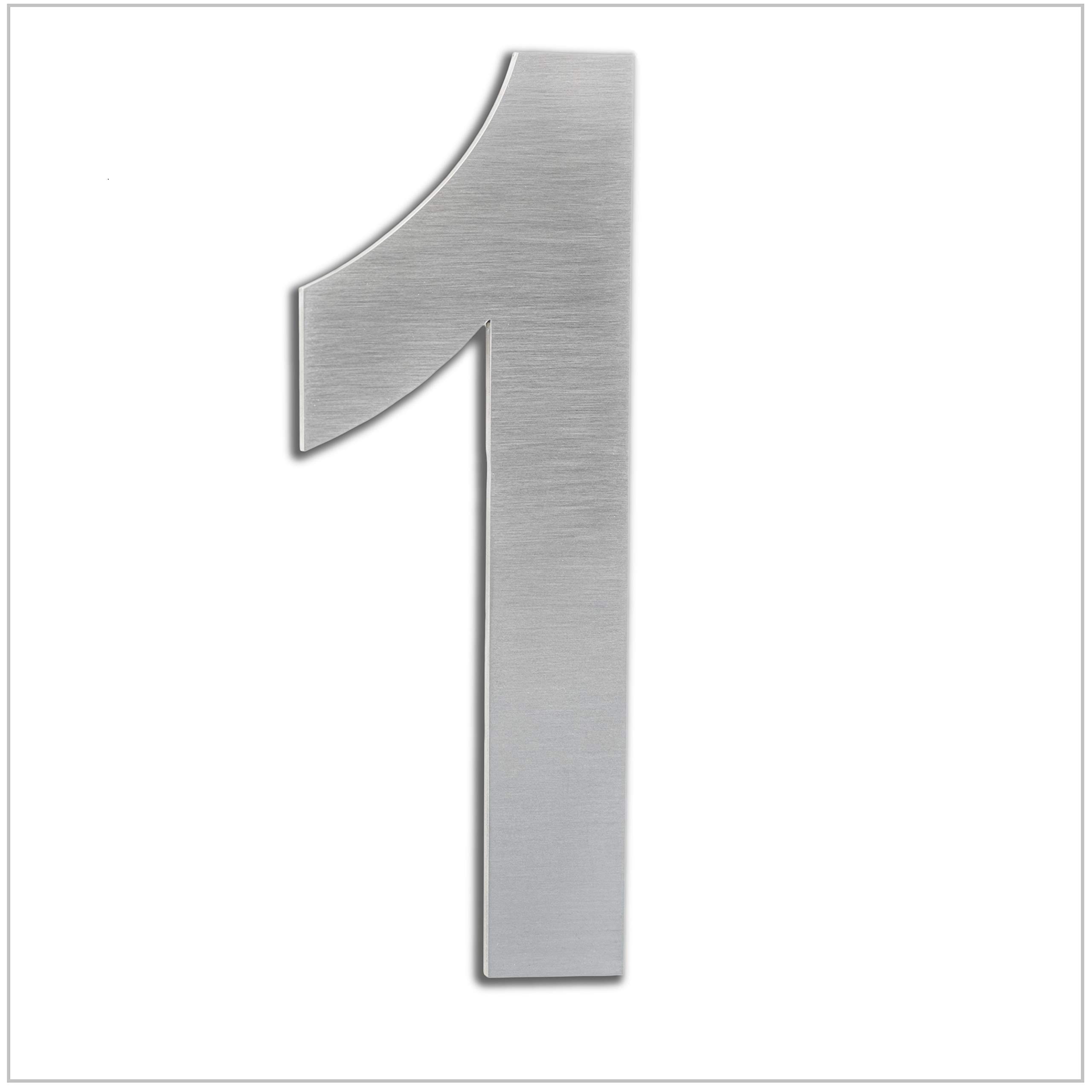 EVI Herrajes | House Number | 16cm Adhesive Stainless Steel Door Numbers | Waterproof | "1" Digit
