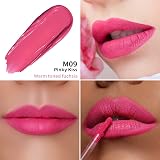 Oulac Matte Liquid Pink Lipstick Vegan Rose Oil Vitamin E M09 view 3