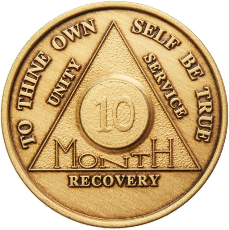 Month 10 Bronze Chip / Coin / Medallion / Recovery / Anniversary