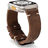 Handmade Double Sided Leather Bands Compatible with Apple Watch Ultra 3/2/1 Band 49mm 46mm 45mm 44mm 42mm 41mm,Men Retro Design Genuine Leather Band For iWatch Series SE 11 10 9 8 7 6 5 4 3 2 1