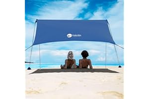 EasierHike Beach Shade Tent, Beach Umbrella Portable Easy Pop Up Beach Canopy, UPF50+ Sun Protection Shelter, Windproof & Water Resistant, Beach Umbrellas for Sand Windproof Cords, Perfect for Family
