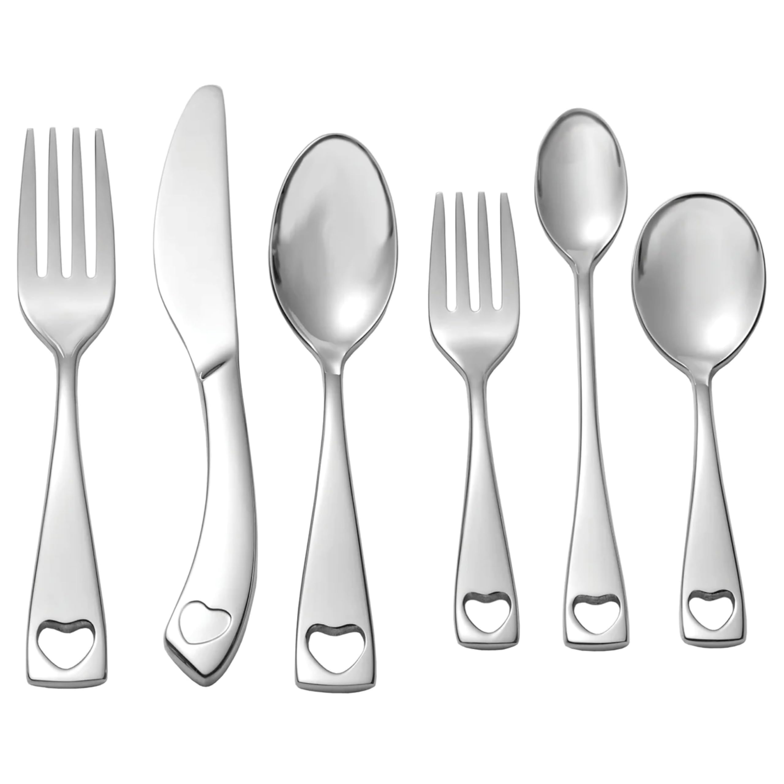 Oneida Little Love 6 Piece Fine Flatware Progress 18/10 Stainless Steel, Silverware Set Image
