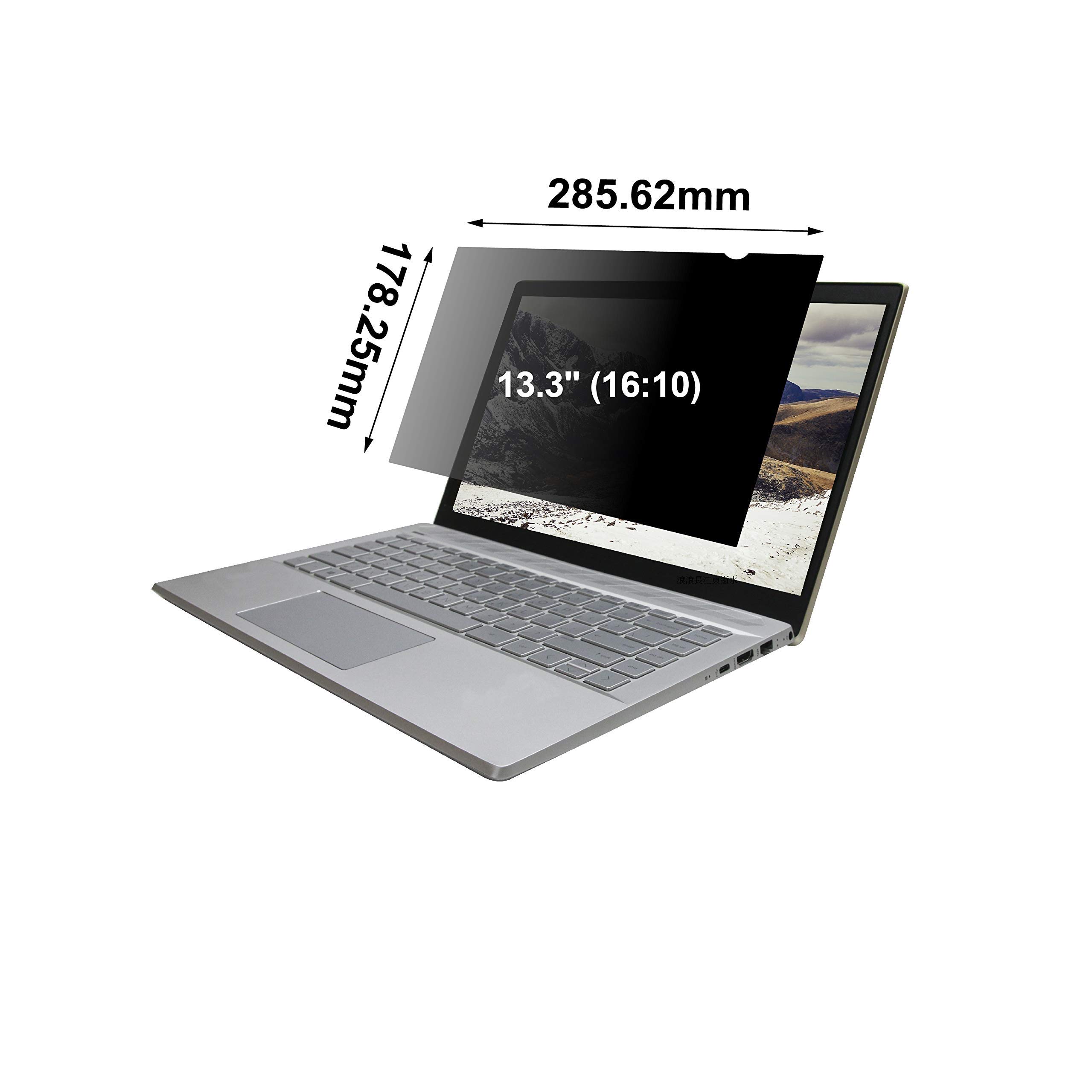 ARCANITE Privacy Screen Filter for 13.3" Widescreen Monitor (16:10), Antimicrobial / Anti Blue Light / Anti UV / Anti Glare Screen Protector