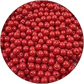 Mulutoo 400pcs 8MM Acrylic Round Beads - Bright Red