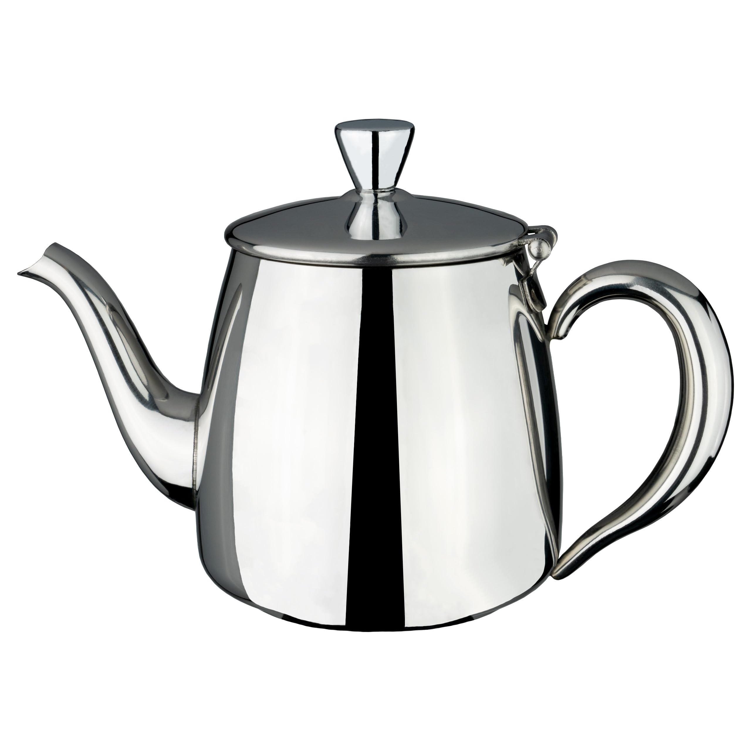 Café Olé PT-018 Premium Tea Pot, 18/10 Stainless Steel, Mirror Polished, 18oz/532ml, Stay Cool Hollow Handles, Perfect Pour Spout, Silver