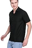 LA LEELA Mens Short Sleeve Button Down Solid Shirt