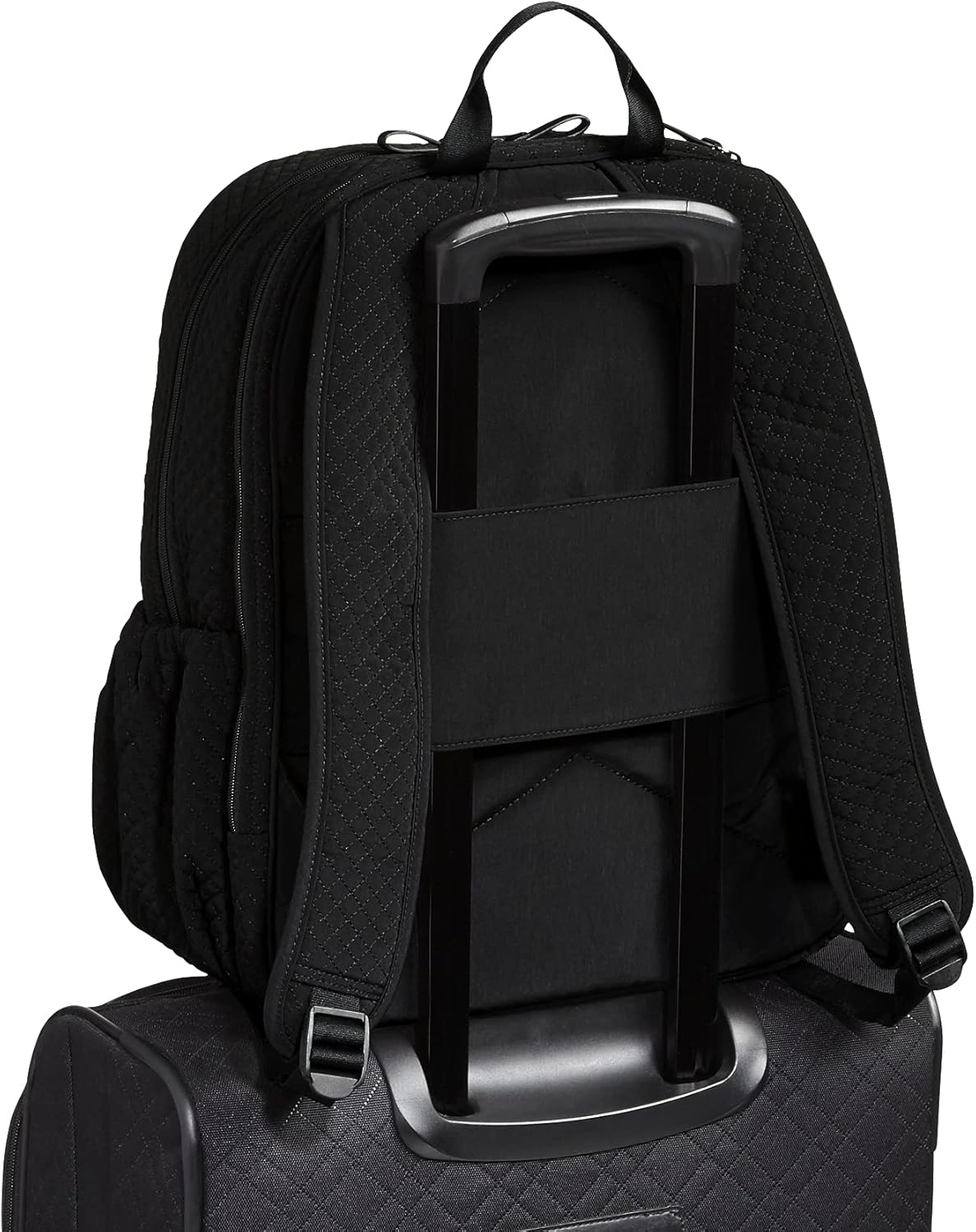 Vera Bradley Women's Microfiber Campus Backpack, Black Black, One Size: Shoes