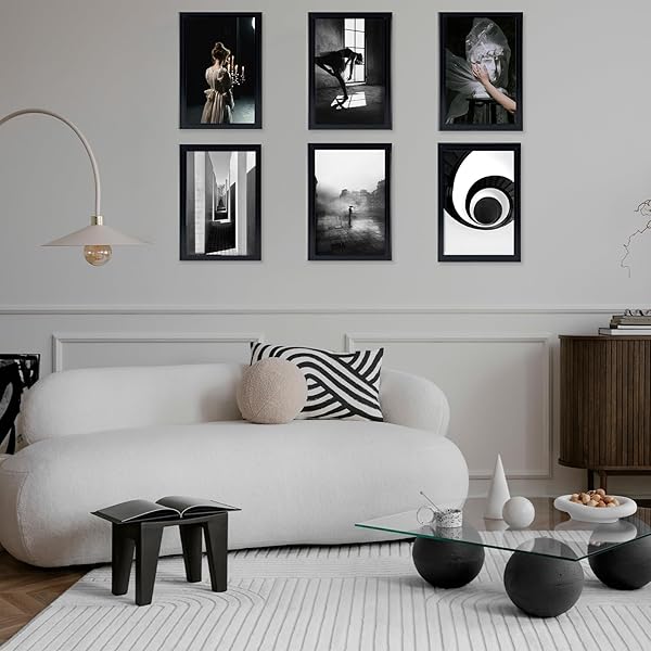 QOTIB 12X20 PICTURE FRAME BLACK FOR WALL MOUNTING, HORIZONTAL AND VERTICAL FORMATS FOR WALL HANGING, WOOD 12X20 FRAME, BLACK, 1 PACK
