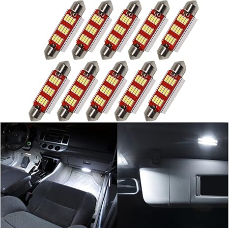 2 Fari notte LED W5W T10 Canbus ERRORE CONTRO ODB Bianco XENO 8 SMD automobile