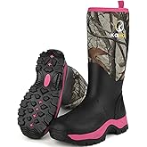 Kalkal Rubber Boots for Women, Insulated Waterproof Womens Hunting Boots, 6mm Neoprene Camo Hunting Boot Tall Rain Boots for Women Mud Working Gardening Farming