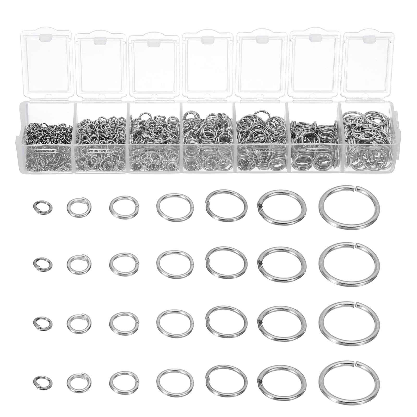 PATIKIL Jewelry Making Accessories Set, 4-10mm Open Jump Rings for Bracelet Necklace Making Findings Jewelry DIY, Nickel