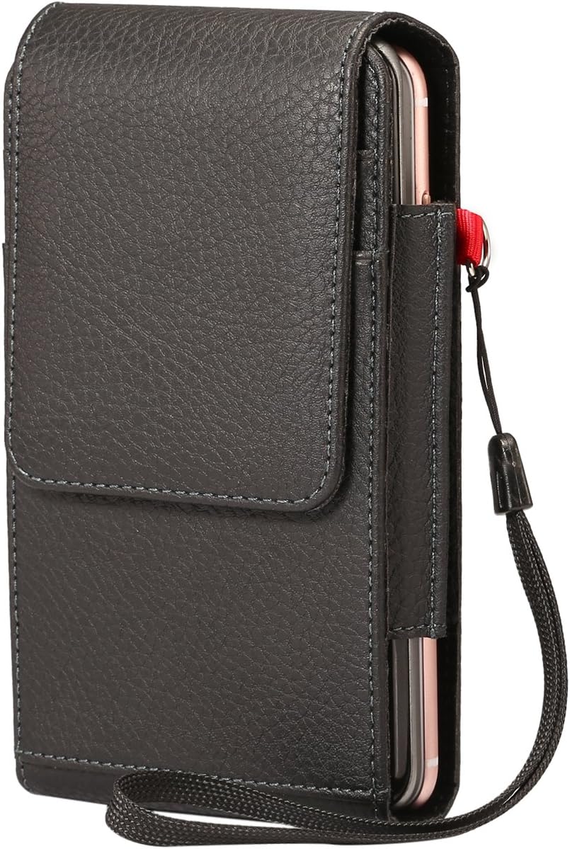 PU Leather Dual Phones Belt Clip Case Holster with Belt