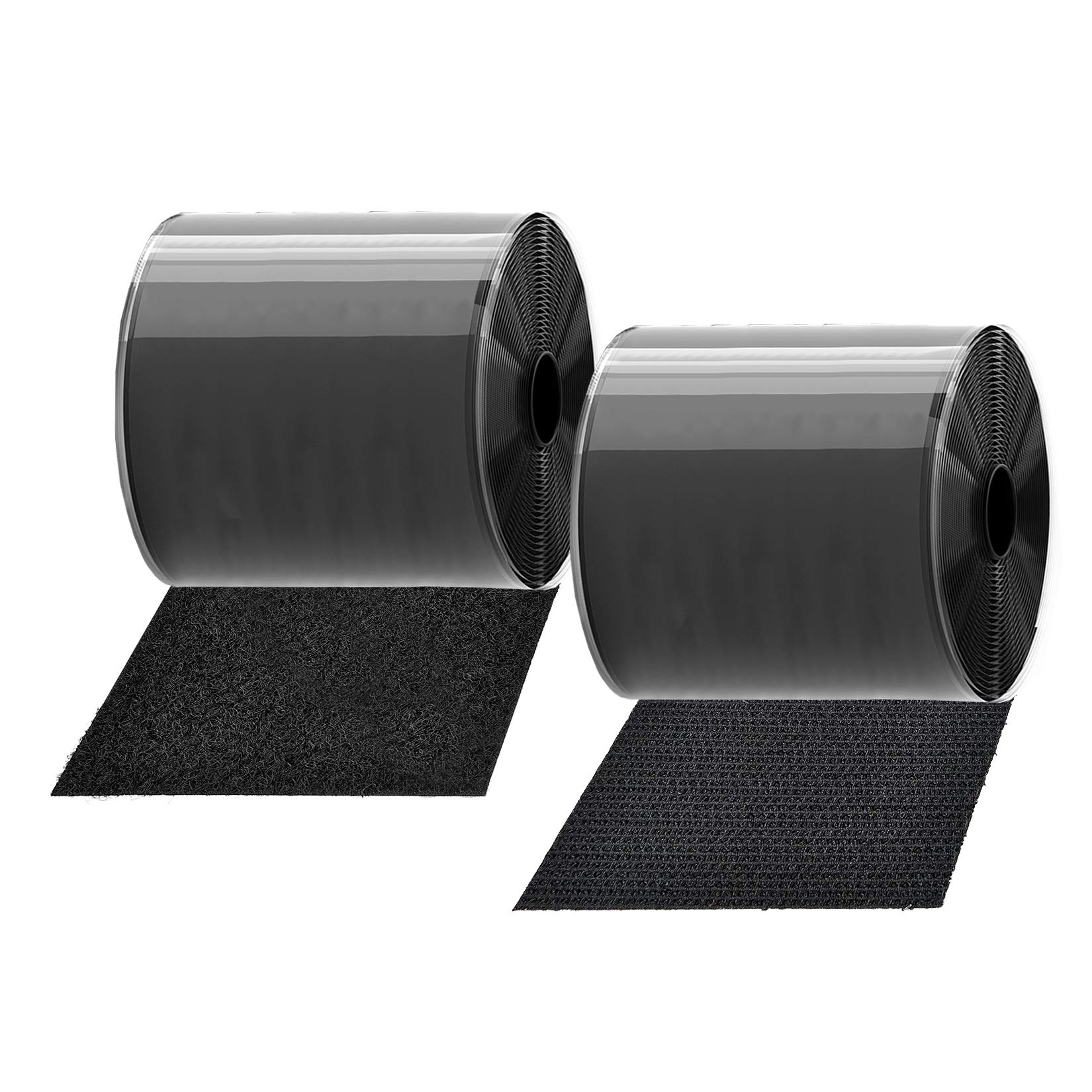 TEUVO Hook and Loop Tape with Adhesive for DIY, 11CM Wide and 2M Long Self Adhesive Tape for Fixing, Organizing and Joining Objects Around Home and Office