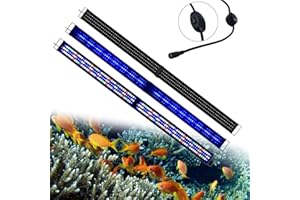 KZKR Upgraded Aquarium Light LED Full Spectrum 72-84 inch Foldable Adjustable Hood Lamp for Freshwater Marine Plant 180-210 cm Multi-Color Decorations Fish Tank Light