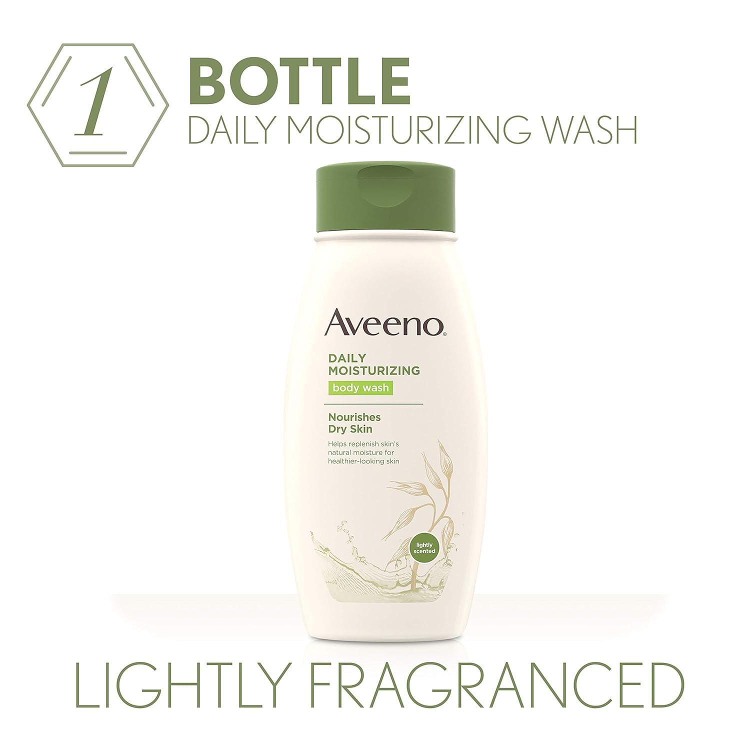 Aveeno Daily Moisturizing Body Wash for Dry Skin with Soothing Oat & Rich Emollients, Creamy Shower Cleanser, Gentle, Soap-Free and Dye-Free, Light Fragrance, 18 fl. oz : Bath And Shower Gels : Beauty