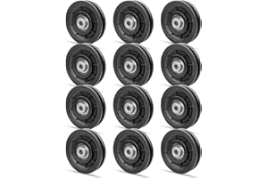 PNYZIK 12 PCS 3.5Inch/90mm Nylon Bearing Pulley Wheel, Silent Bearing Replace for Garage Gym Equipment Pulley System, Universal Wearproof Bearing Maximum Working Load of 1000 LBS