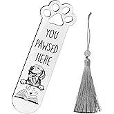 10 Styles Dog Bookmarks - Stainless Steel Hollow Dog Paw Bookmark, You Pawsed Here Book Mark Gifts for Women Men Book & Dog Lover (Golden Retriever)