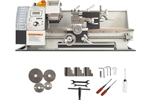 INTBUYING Metal Lathe 8"x16" Mini Lathe Metal Turning Lathe Benchtop Lathe 2500 RPM Variable Speed Lathe with 900W Brushless 
