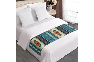 ZFRXIGN Western Aztec Twin Bed Runner Southwest Bedding Scarves for Bedroom, Wedding, Hotel Guesthouse Table Cloth Table Runner Native American Style Indoor Home Decor