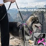 PoyPet No Pull Dog Harness Reflective Vest with 2 Leash Attachments (Hot Pink, view 4