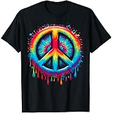 Tie-Dye Peace Sign Drip Hippie T-Shirt