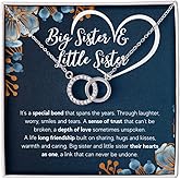To My Sis Necklace – 14K White Gold Pendant with Message Card and Gift Box, Meaningful Jewelry Gift for Birthday, Christmas or Graduation