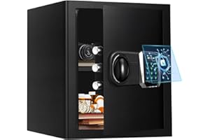 BIOAEYOK Home Safes Water and Freproof, 2.5 Cu Ft Digital Security Box Personal Lock Box with LED Sensor Light & Emergency Type-C External Charge for Money Jewelry Documents