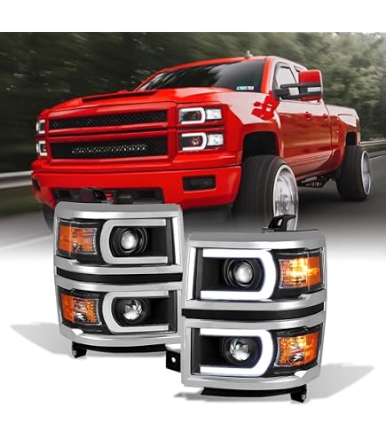 VLAND LED Headlights For 2016-2018 Chevy Silverado 1500 - Black Housing - Pair LH/RH - DOT