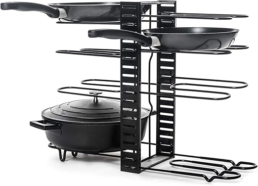 Astory Topfregal, 8 Ebenen, Pfannen Halter, abnehmbarer