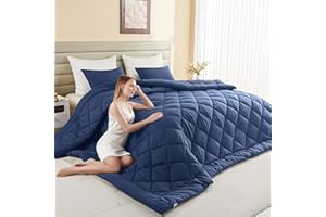 MIOTO 120x128 Oversized King Comforter, Extra Large King Size Comforter Oversized, All Season Soft Lightweight Quilt Down Alternative Duvet Insert with 8 Corner Tabs(120x128, Navy Blue)