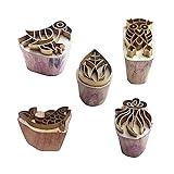 Royal Kraft Floral Brass Wooden Printing Stamps