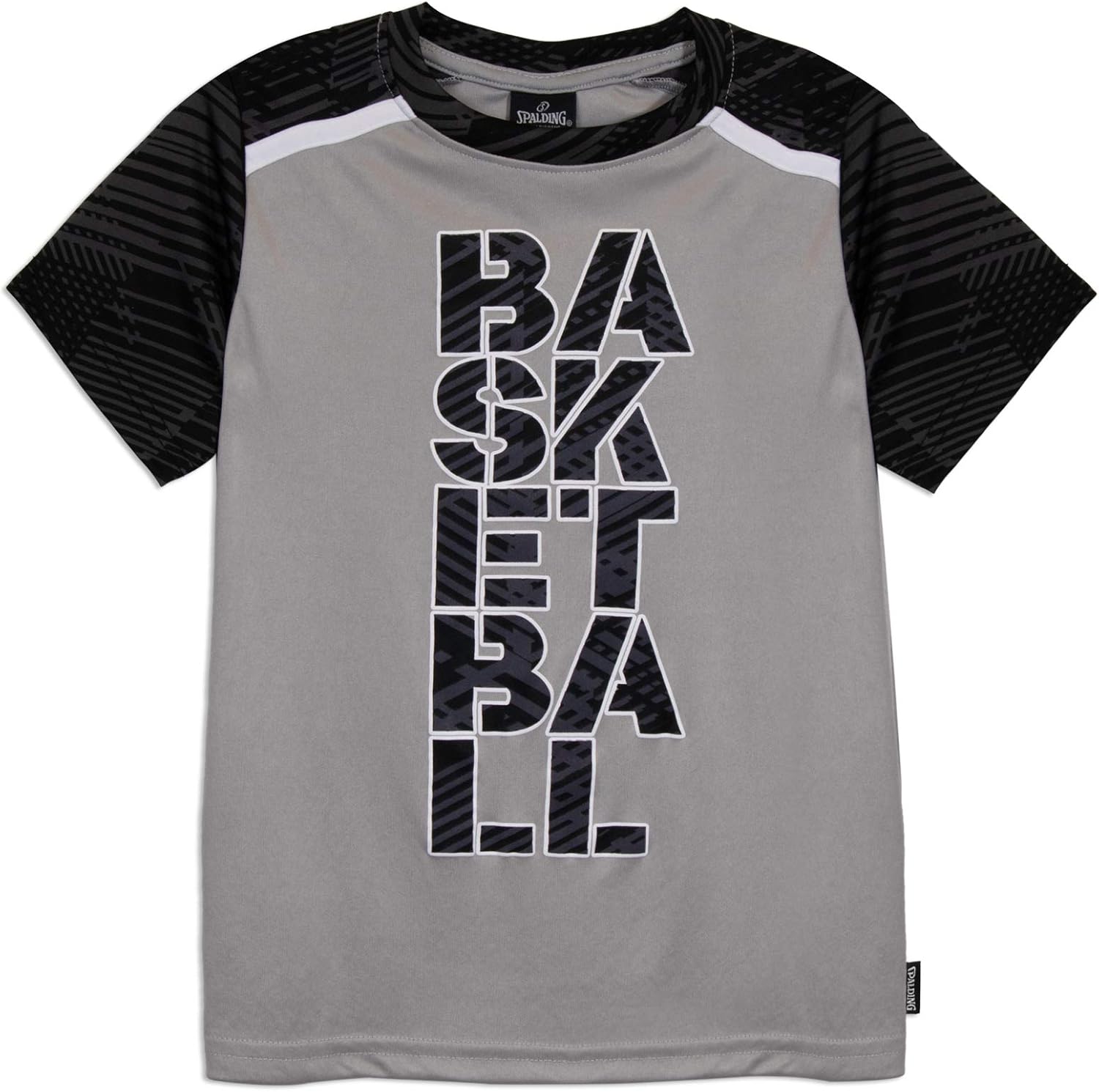 Spalding Boys Athletic Graphic Crewneck T Shirt Short Seeve Top and Shorts Gym Set: Clothing