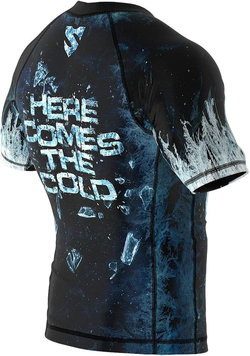 SMMASH Black Walkers Men's Rashguard Shirt Shortsleeve for Martial Arts Rash Vest Men, Vest Tops for Men Breathable and Light - Image 4