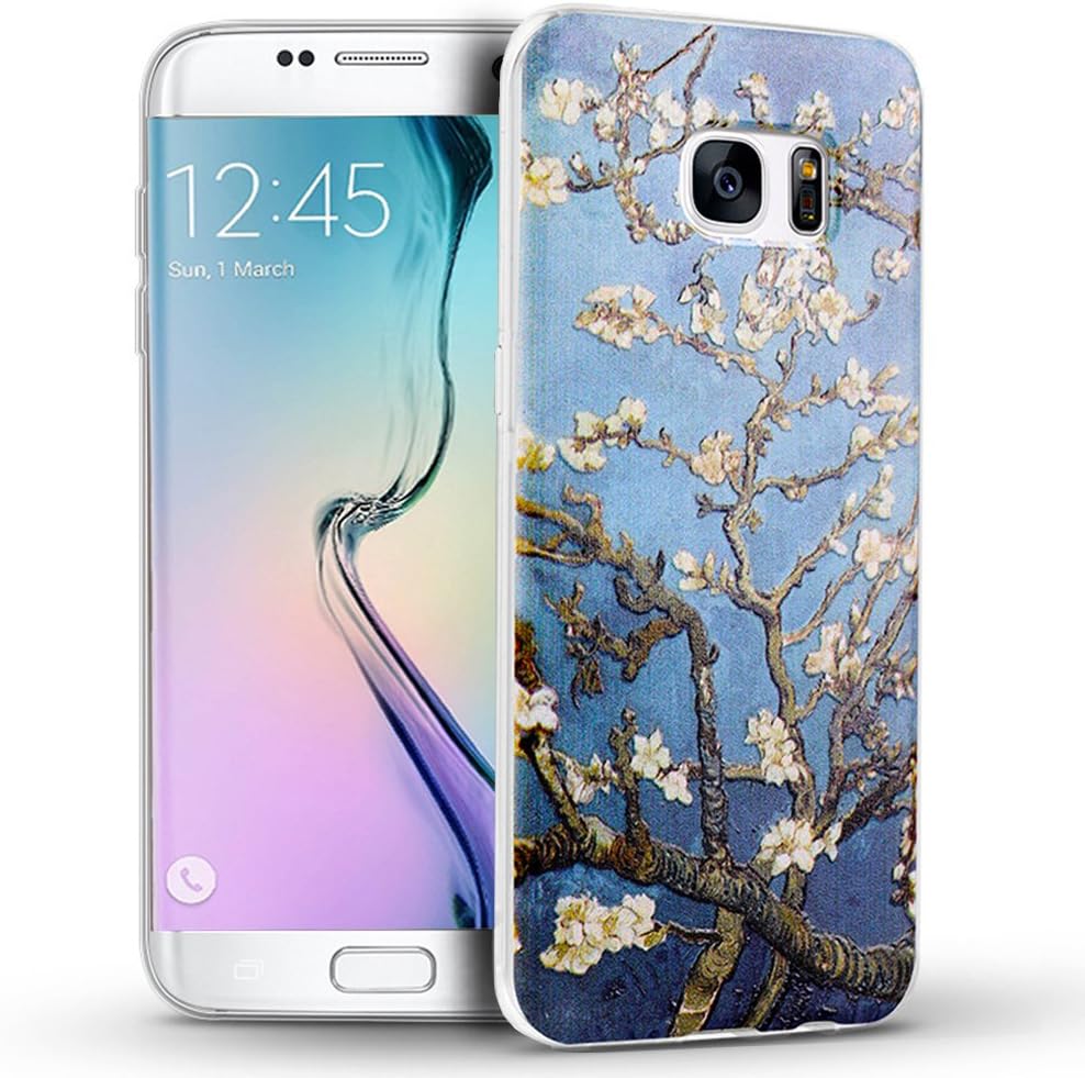 Galaxy S7 edge 5.5" GEEDE Thin Slim Case 3D relief Cover TPU Rubber Gel, Transparent Clear Back Case for Galaxy S7 edge, Soft Silicone (Blue )