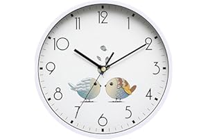 NUOVO 8 Inch Round Wall Clock Silent & Non-Ticking Retro Wall Clock Operated for Living Room Bedroom Kitchen Children Room(20