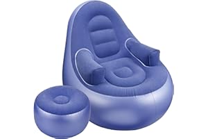 Balabulala Canapé gonflable avec accoudoirs et ottoman, chaise longue gonflable, chaise longue pliable pour adultes, canapé g