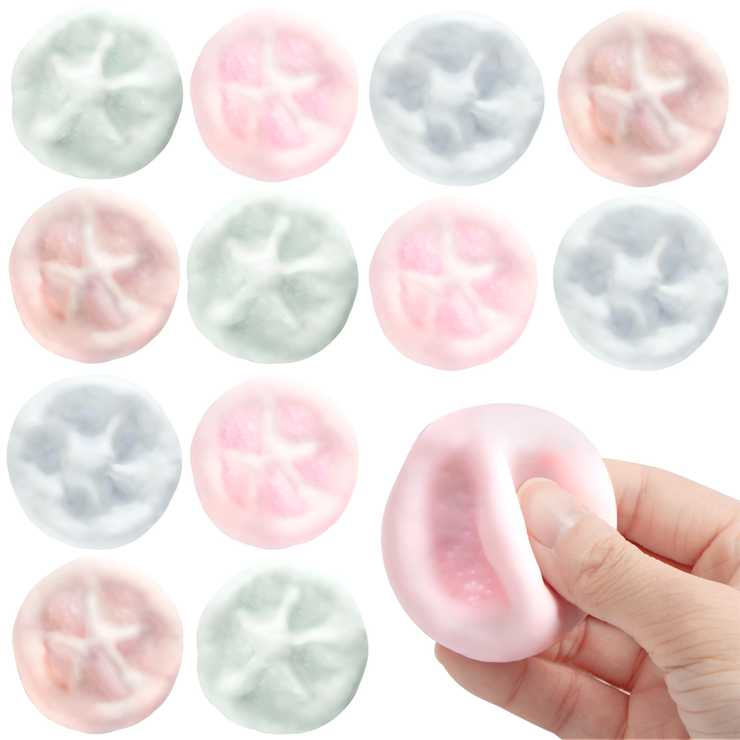 Photo 1 of JOYIN 12 Pcs Mochi Crunchy Stress Ball, Milk Stress Relief Grape Ball, Fidget Toys Squeeze Toys for Kids Adults, Relieve Work Anxiety, Exercise Hand Flexibility, Party Favors