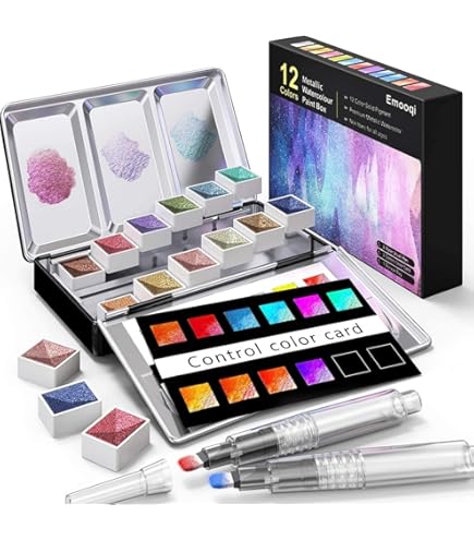 Cosmic Shimmer Iridescent Watercolour Palette - Set 2 'Carnival Brights' (12 Colors)