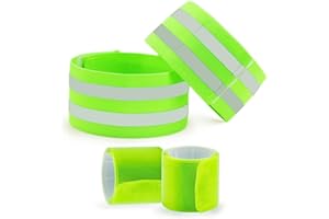Ubrand 4 PCS Reflective Bands for Wrist, Arm, Ankle,Leg. High Visibility Reflective Bands, Safety Reflector Tape Straps, High Visibility Reflective Gear for Night Running, Cycling, Walking