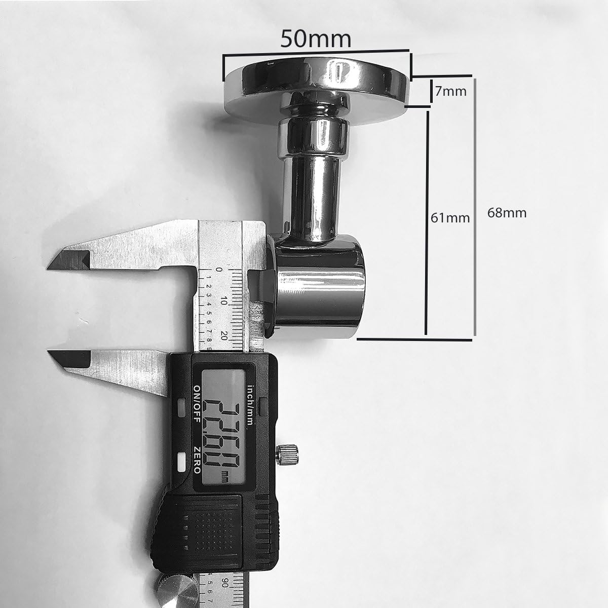 Wall Bracket for Shower Fitting Wall Bar Brass (WHFS02), Chrome - Image 4