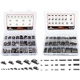 530pcs Metric Woodruff Key Assortment Kit with 37 Sizes, Include 240pcs Woodruff Half Moon Key, 290pcs Stainless Steel Round Ended Feather Key for Fasteners Mechanical Industry Crankshaft