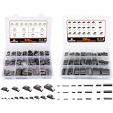 530pcs Metric Carbon Steel Woodruff Key Assortment Kit with 37 Sizes | 240pcs Woodruff Half Moon Key, 290pcs Stainless Steel Round Ended Feather Key for Fasteners Mechanical Industry Crankshaft