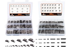 HASAOMOI 530pcs Metric Woodruff Key Assortment Kit with 37 Sizes, Include 240pcs Woodruff Half Moon Key, 290pcs Stainless Steel Round Ended Feather Key for Fasteners Mechanical Industry Crankshaft