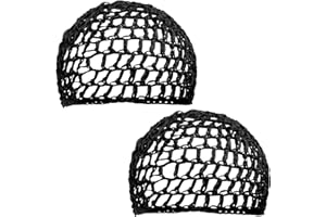 PENTA ANGEL Mesh Crochet Hair Net 2Pcs Elastic Soft Knit Hat Sleeping Hair Cap Cover for Women Girls Long Thick Curly Hair