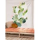 Cactus Watercolor Wall Tapestry Fabric Wallpaper Home Decor,60"x 80",Twin Size